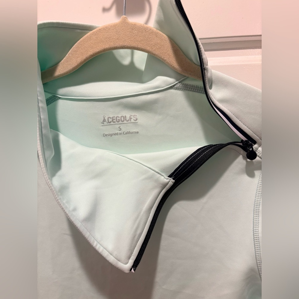 Cegolfs Light Mint Athletic Zip-Accent Pullover